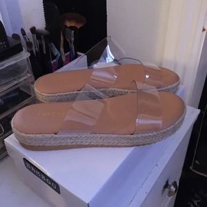 Clear double strap sandals
